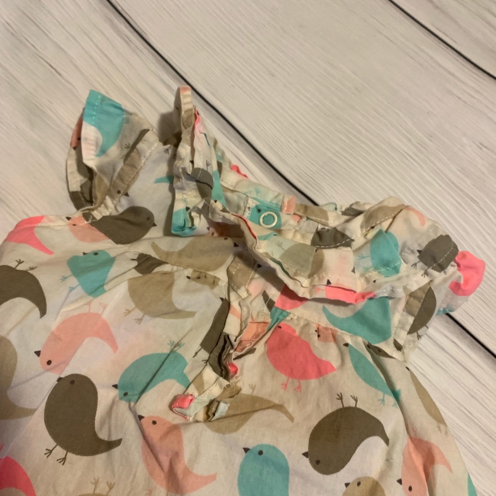 *Like New* Baby Girl Retro Birdies Top Pant Set - Picture 2 of 4